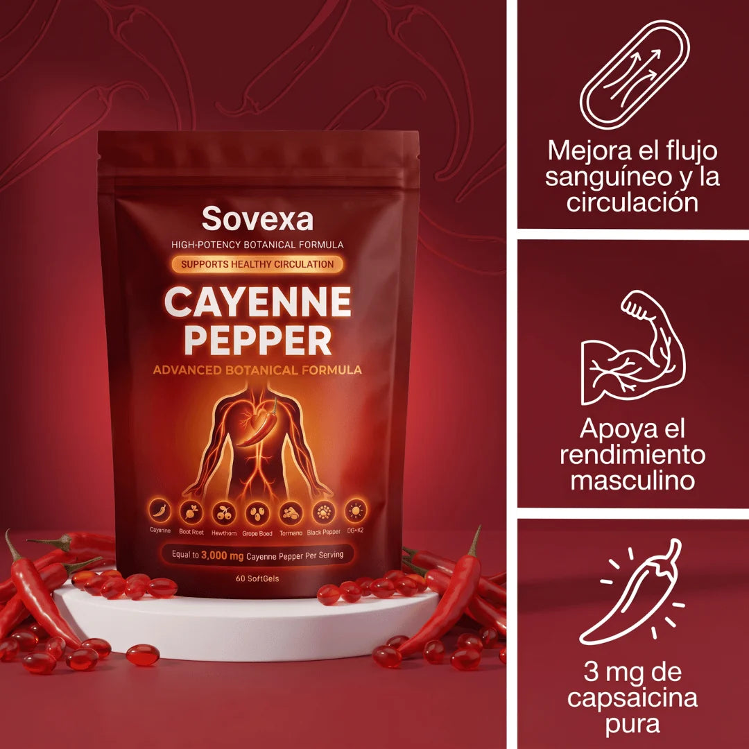 Cayenne Pepper | Cápsulas para bombear sangre como a los 20
