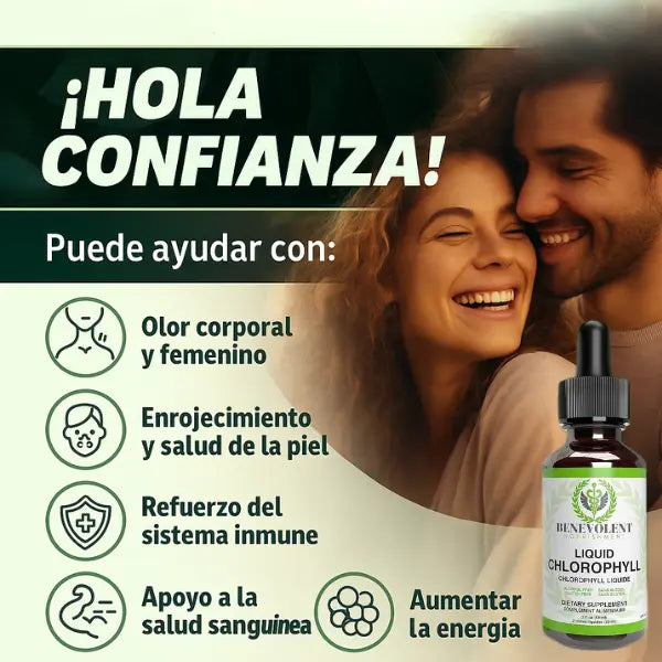 Benevolent® Clorofila Líquida | Chupa la barriga y hace détox a tu cuerpo