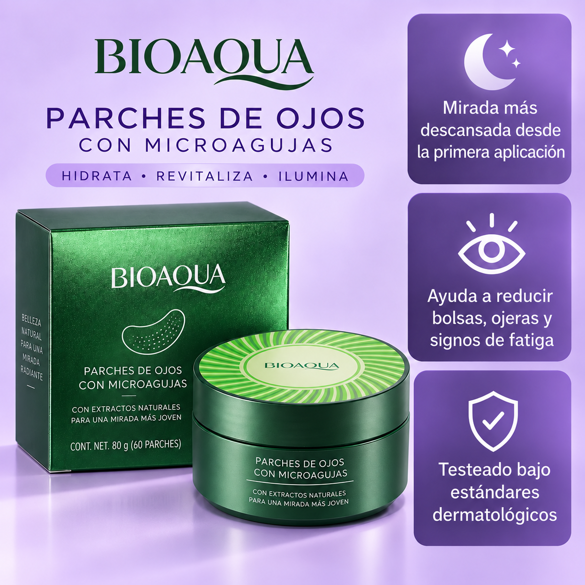 Parches MicroAgujas + Ácido Hialurónico y Colágeno
