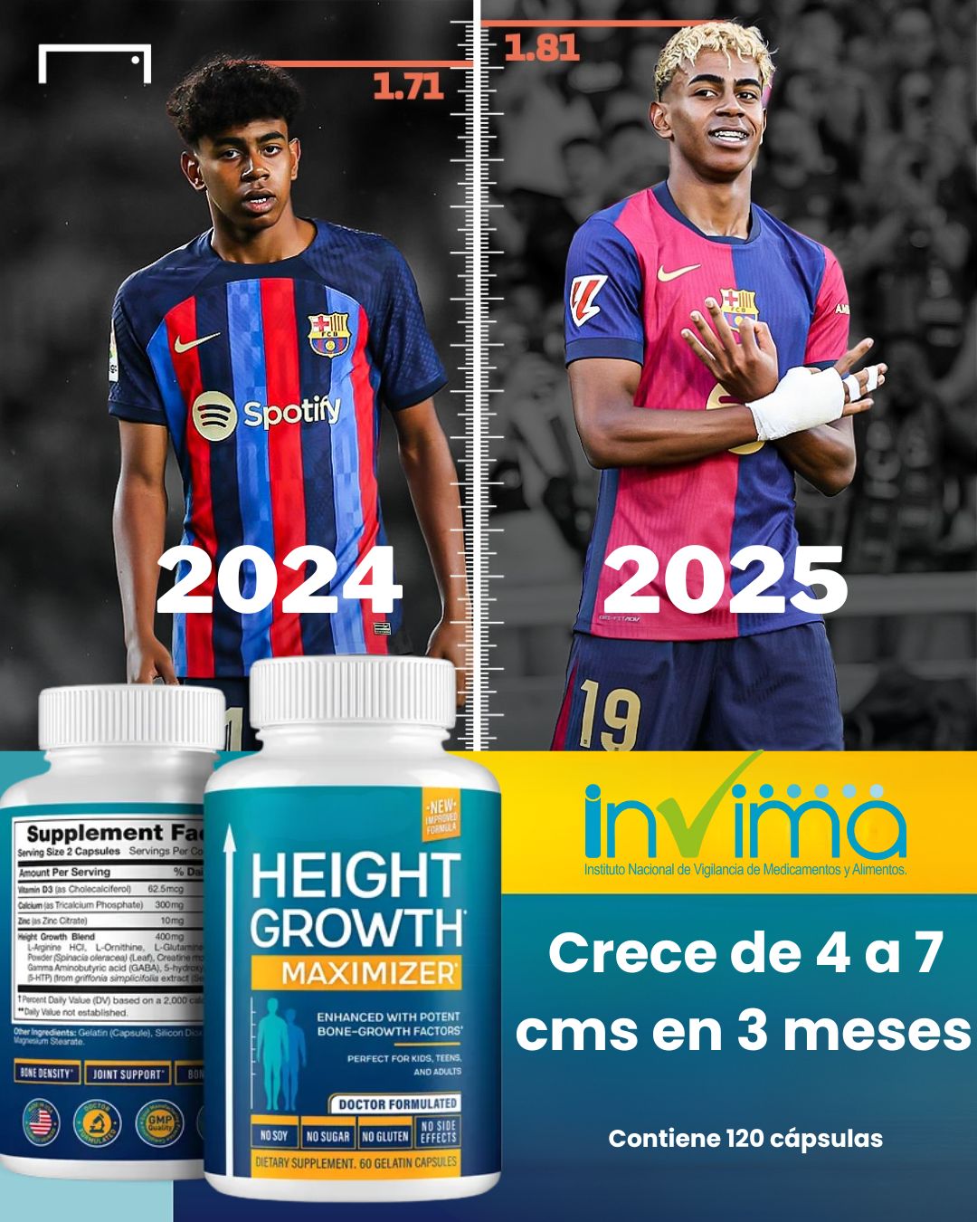 HEIGHT GROWTH - Cápsulas con hormonas de crecimiento